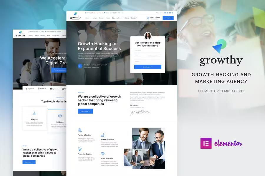 GROWTHY – GROWTH HACKING & MARKETING AGENCY ELEMENTOR TEMPLATE KIT
